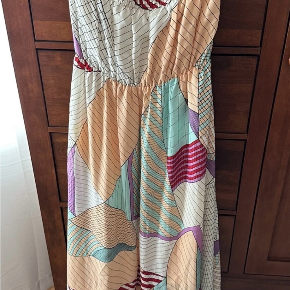 Bar III Strapless Dress with Pastel Patterns